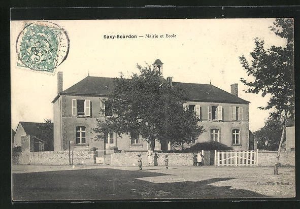 CPA Saxy-Bourdon, Mairie et Ecole 1906