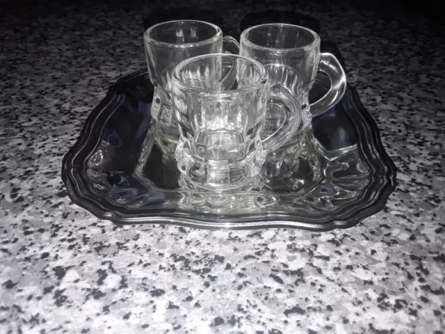 3 Schnapsgläser mit Henkel 2cl Shotgläser Stamperl Pinnchen Schnapskrug Tequila