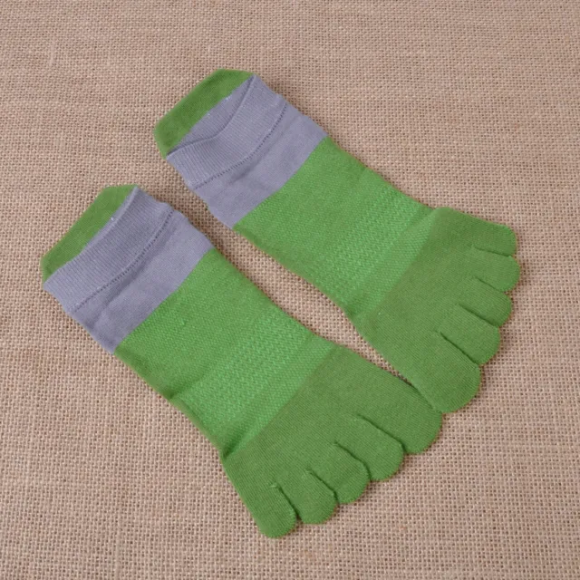 2 pairs Breathe Pure Cotton Men's Sports Five Finger Toe Socks