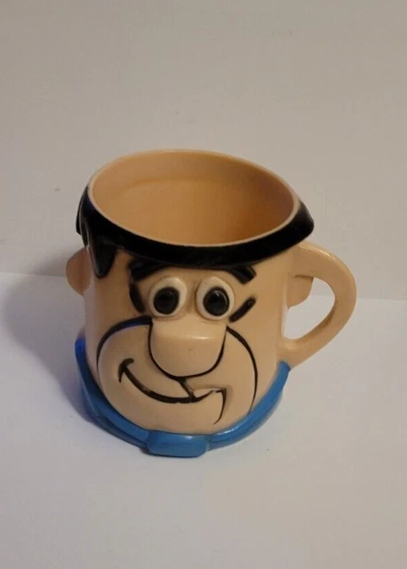 FLINTSTONES Multiple Vitamins FRED FLINTSTONE 8 ounce PLASTIC MUG Promotion 1981