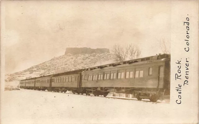 Colorado Rppc Postcard: Train Cars At Castle Rock, Denver, Co ~ Photo By Westman