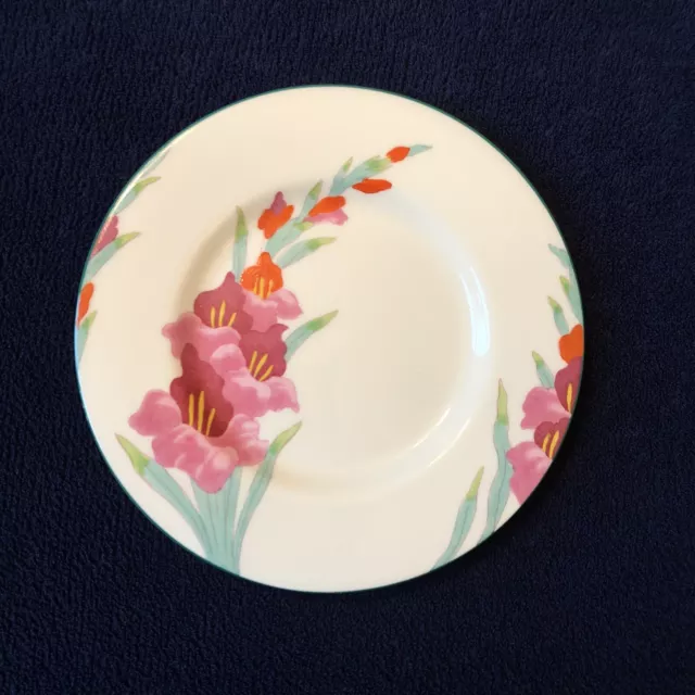 1930s Art Deco Royal Doulton Tea Plate Side Plate  V1326 Red Pink Gladioli