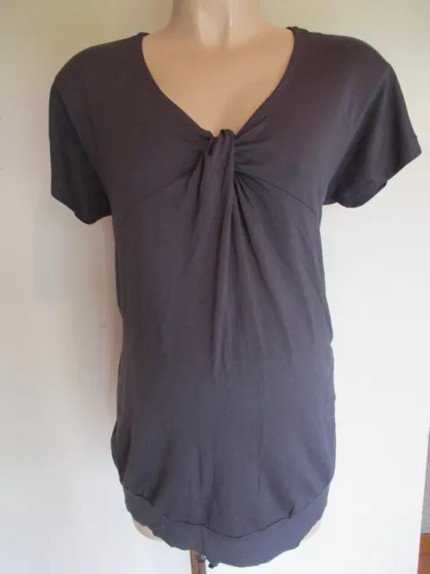 Purpless Maternity Graphite Grey Drape Front Tunic T-Shirt  Top Size 16 Bnwt