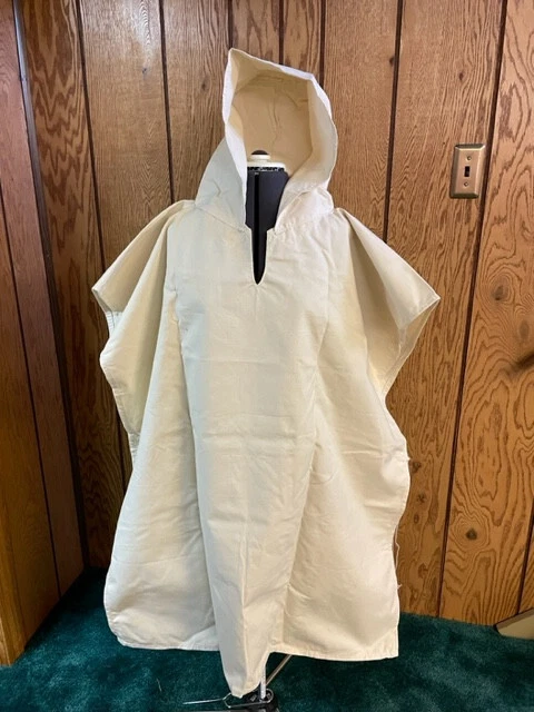 Canvas Pullover Rain Poncho for Rendezvous, Reenactment, 18th Century