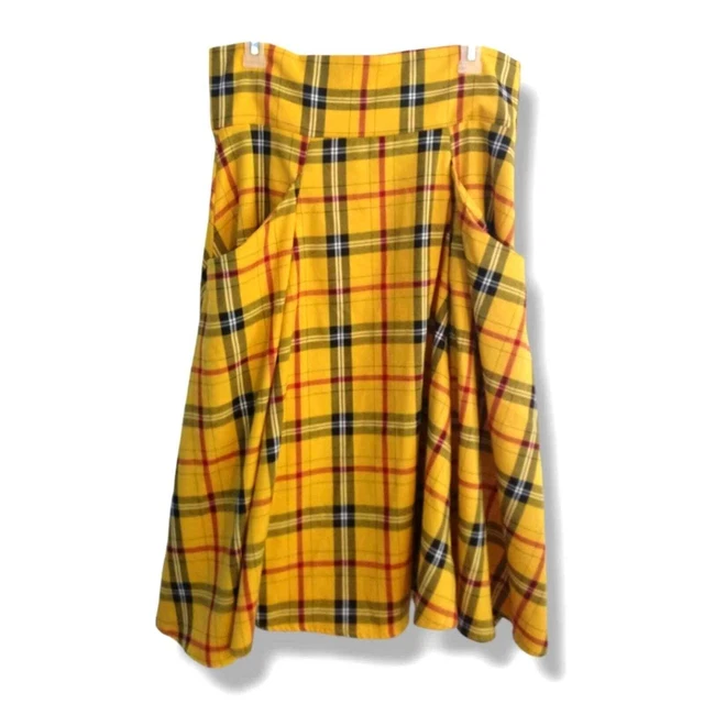 Orange and yellow plaid skirt hotsell