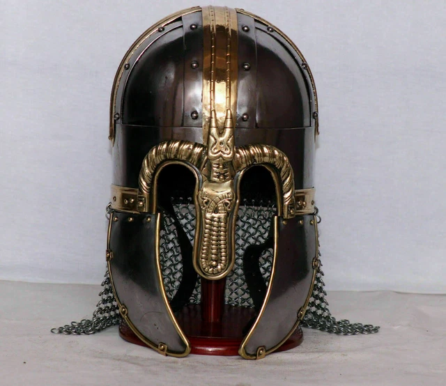 SCA/ Larp Antique Medieval Steel Viking Vendel Helmet With Chainmail Hand Forged