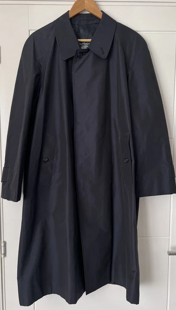 Trench vintage uomo Burberry Camden Heritage blu navy seta/cappotto auto 38
