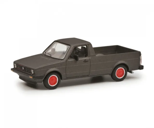 Schuco 1/64 VW Volkswagen Caddy PickUp dark gray. model car. metal. Box