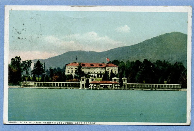 Postcard, Fort William Henry Hotel from Lake George NY 1915   A-14