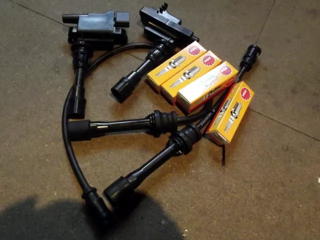 Ignition Coil pack spark plug & HT lead set Mazda MX-5 1.8 VVT mk2.5 MX5 2001-05