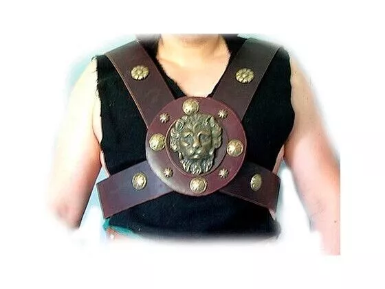 Armure en cuir de gladiateur Spartacus avec tête de lion, gif d'Halloween,...