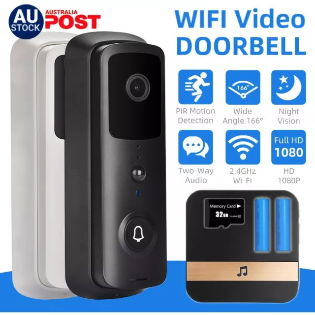 Wireless WiFi Video Smart Doorbell Phone Door Ring Intercom Camera Security Bell