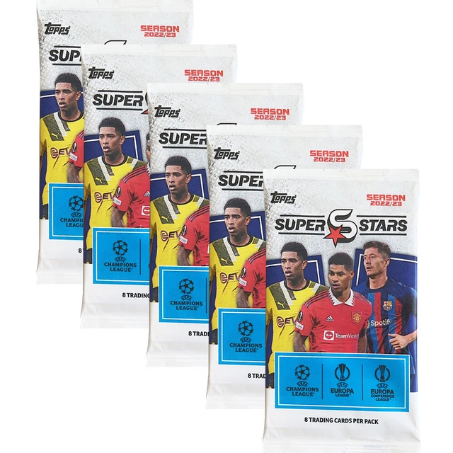 Topps - UEFA SUPERSTARS 2022/23 - Carte collezionabili - 5 Booster