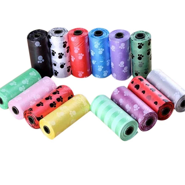 New Useful garbage Pooper Bags Dog Pet Waste Clean Pick Up Doggy Paw Printing
