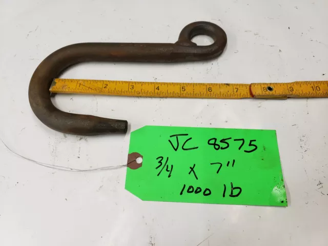 LMHE JC8575 1000 lb Steel Foundry Lifting J-Hook  3/4"  x 7" Reach MADE USA