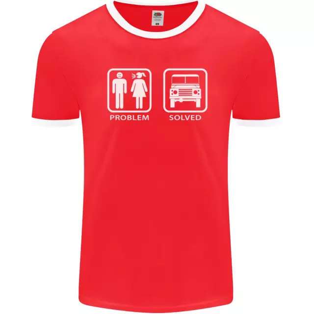 T-shirt Ringer da uomo 4x4 Problem Risolved Off Roading Road fotol 3