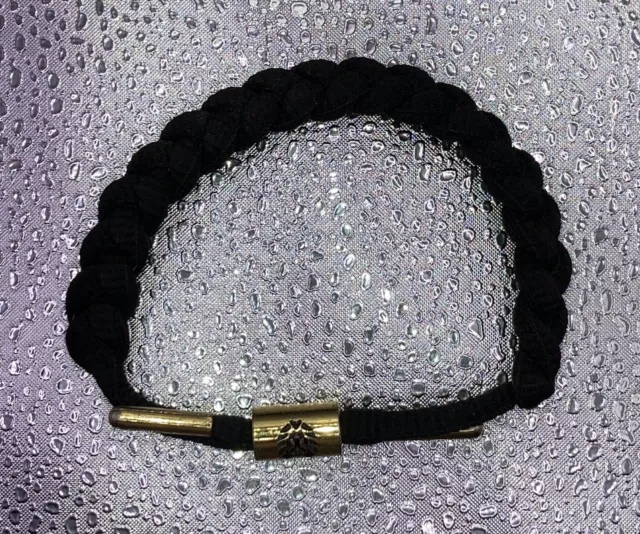 Rastaclat Onyx II Black Gold Shoelace Bracelet Laced Knotted (READ) 3