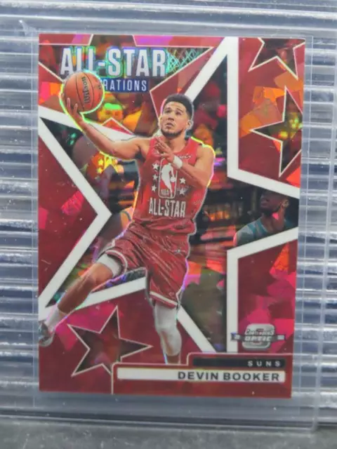 2021-22 Contenders Optic Devin Booker Red Cracked Ice Prizm All-Star Asp. #13