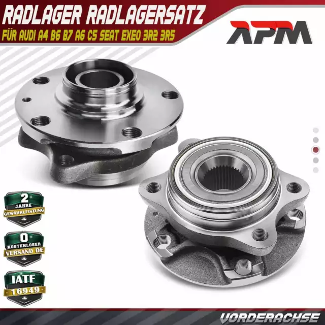 2x Hub Kit Roulements Essieu Avant pour Audi A4 B6 B7 A6 C5 Seat Exeo 3R2 3R5