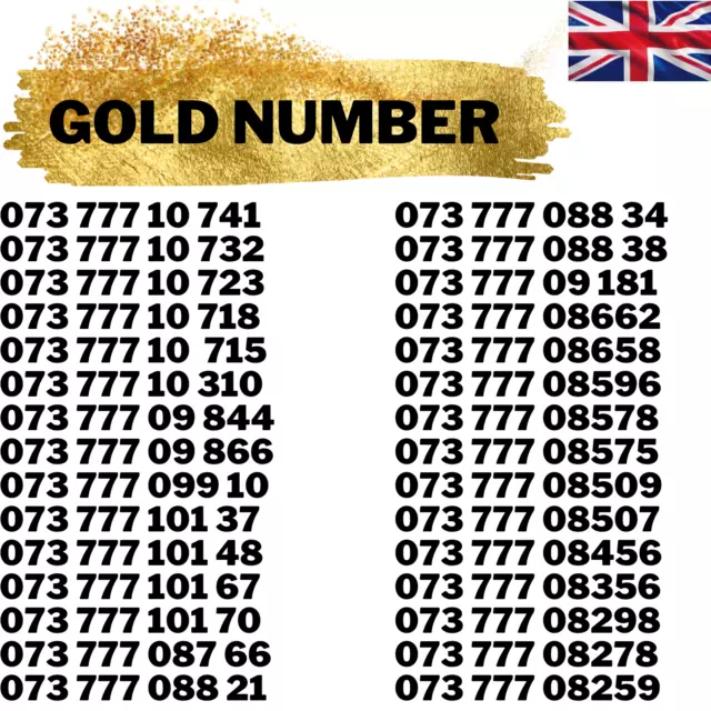 Gold Number, Business VIP Number, Gold Sim Card Pay As You Go Sim Card UK