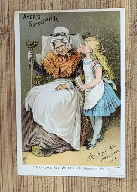 Victorian Trade Card Ayer's Sarsaparilla Lowell MA