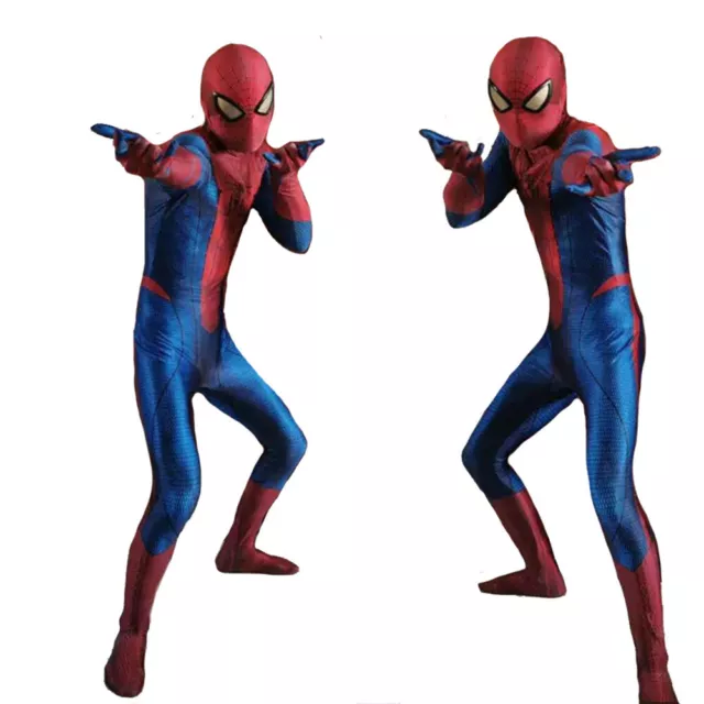 Cool The Amazing Spider-man Jumpsuit Spiderman 3D Cosplay Costume Halloween Prop