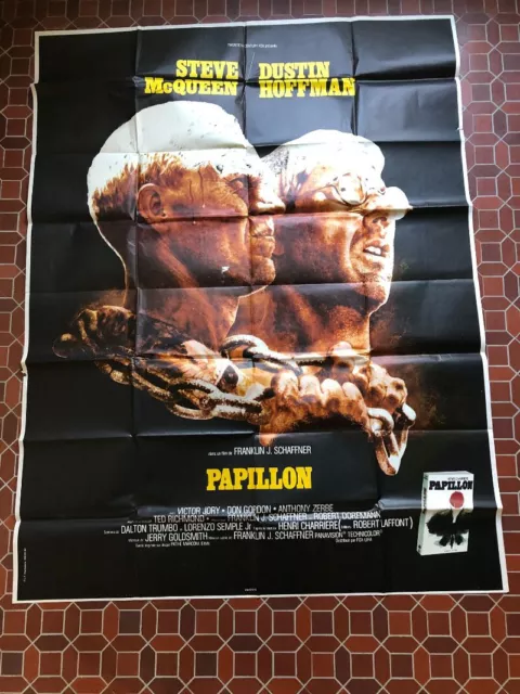 PAPILLON Steve McQueen Dustin Hoffman   affiche originale cinéma  1973
