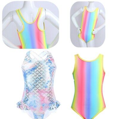Kids Girls Tankini Swimsuit Bikini Swimwear Bathing Suit Beach Swimming Costumes