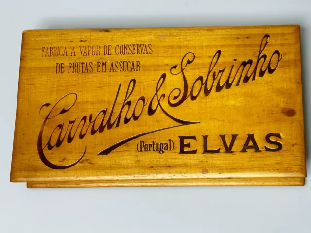 Alte und seltene Holzkiste aus der Cannery-Dampffabrik - Carvalho & Sobrinho