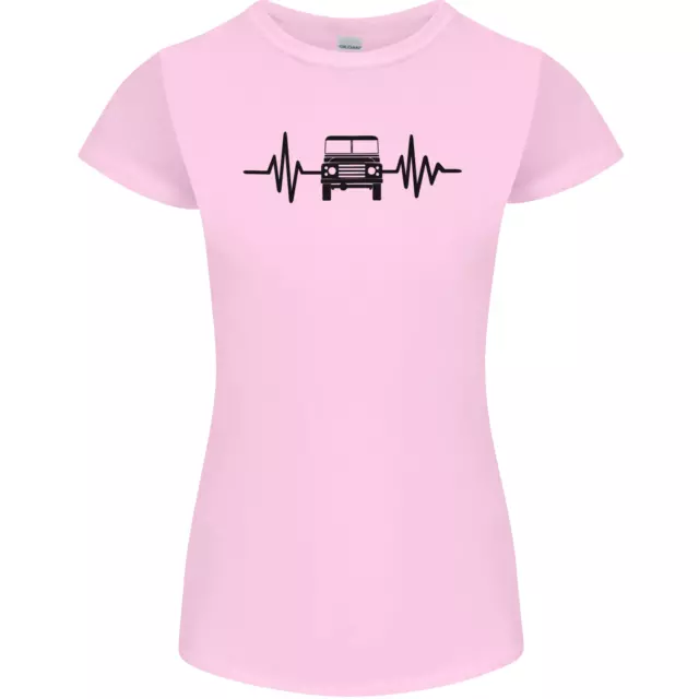T-shirt 4x4 Heart Beat Pulse Off Roading da donna Petite Cut 3