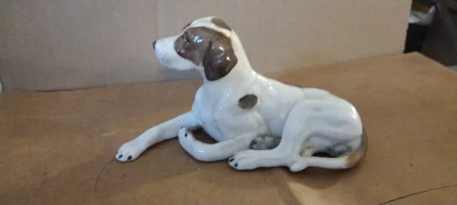 Vintage Shafford English Pointer Dog Figurine Porcelain 5" Long Pre-Loved