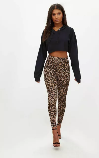 Pantaloni da donna leopardo stampa animale donna elasticizzati lunghezza intera 2