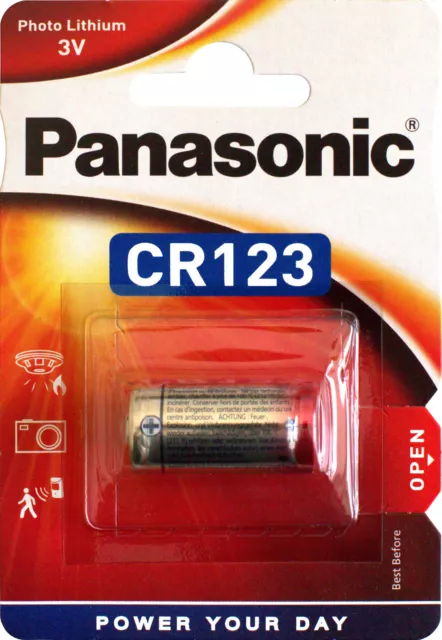 5x Panasonic Lithium Power Photo Batterie 3V CR123 1400 mAh CR-123AL 1er Blister