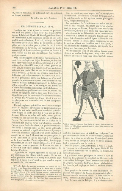 Cartes à Jouer Bibliothèque Nationale de Paris Manuscrit GRAVURE OLD PRINT 1880