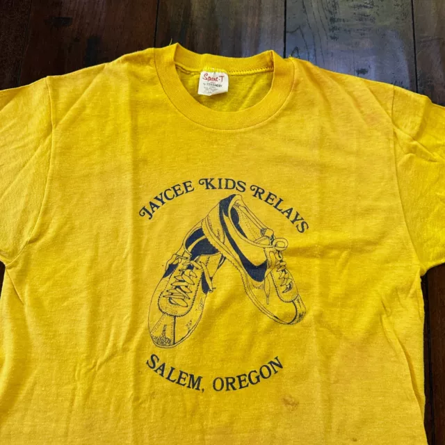 Nike Salem Oregon Shoes Vintage T Shirt 80s Kids Relay Stedman Cleats Sports
