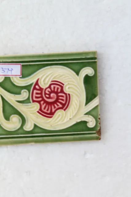 Japan antique art nouveau vintage majolica border tile c1900 Decorative NH4374 5