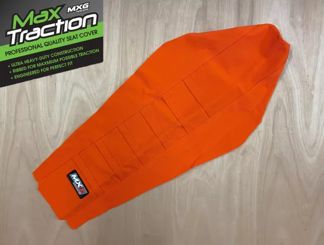 Ktm Sx Sxf Sx/F 2016-2018 Ribbed Gripper Seat Cover All Orange + Ribs Mxg Racing