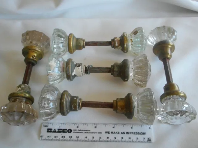 Vintage Glass Door Knob Lot of 5 knobs, Architectural Salvage (AHE