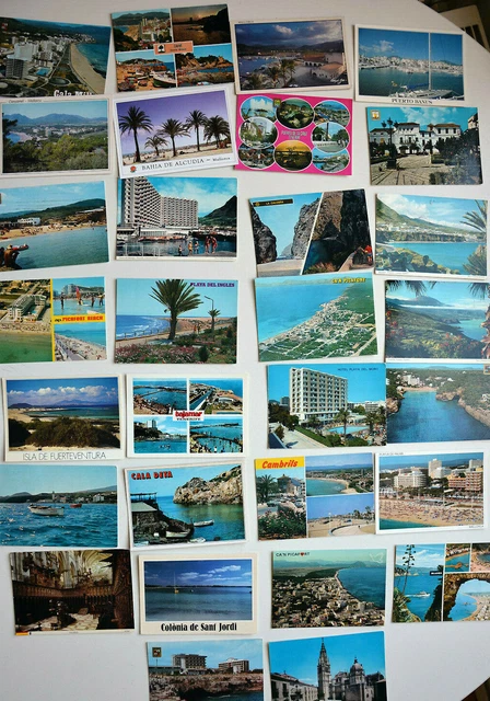 Postkarten Spanien 29 PK , 27 versandt mit Briefmarken,  Konvolut