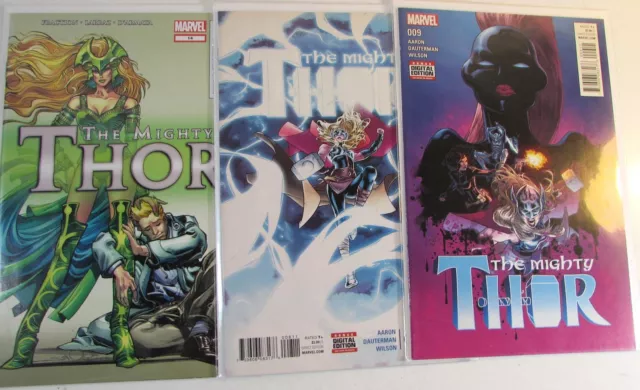 The Mighty Thor Lot of 3 #8,9,14 Marvel (2016) 2nd Series Comic Books