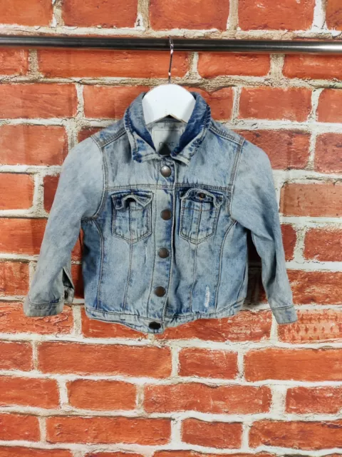 Baby Girls Coat Age 12-18 Months Next Stonewash Pale Blue Denim Jean Jacket 86Cm