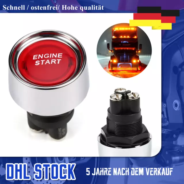 12V/24V 50A Auto Motor Startknopf Druckschalter Drucktaster Zündung Starter Rot