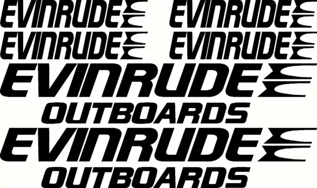 EVINRUDE OUTBOARDS Fishing Boat Stick Sticker Decal Marine Set of 6