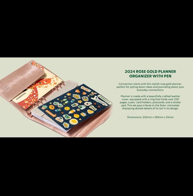 2024 STARBUCKS PLANNER PHILIPPINES 2024 Rose Gold Planner Organizer
