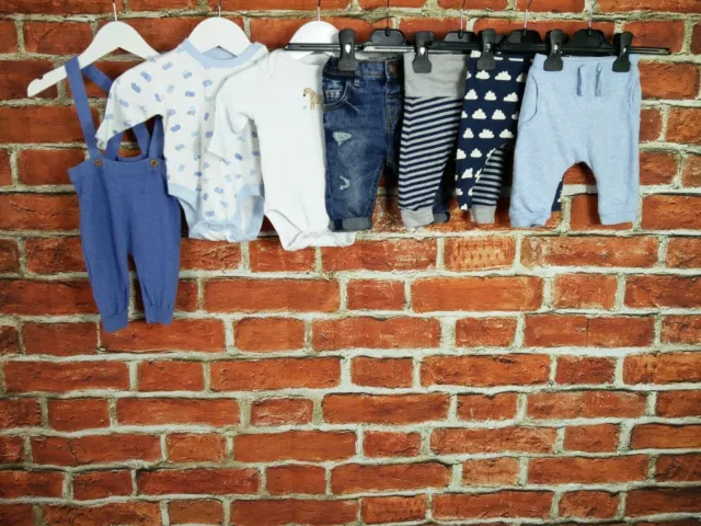 Baby Boy Bundle Age 0-3 Months 100% Next Leggings Jeans Bodysuit Romper Set 62Cm