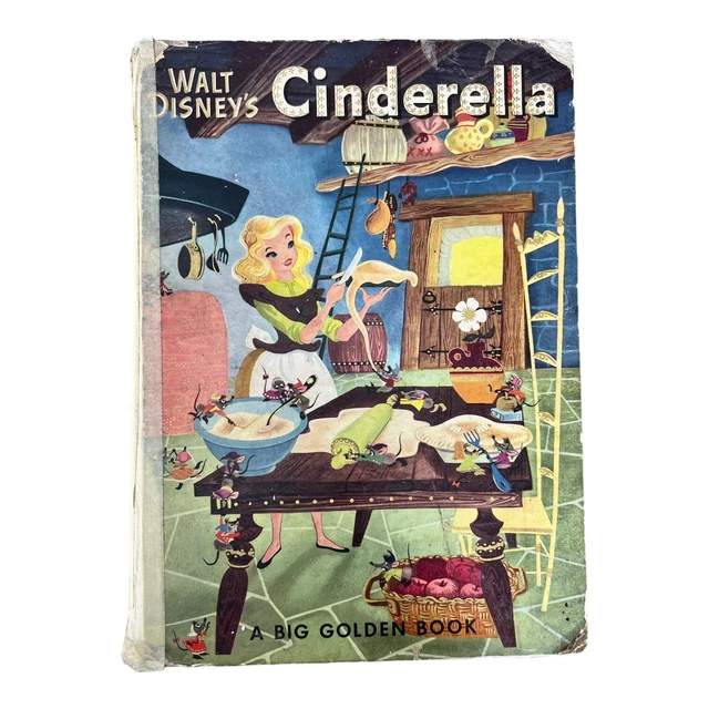 Walt Disney’s Cinderella A Big Golden Book  c. 1950 / Vintage Cinderalla Book