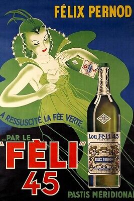 Poster Manifesto Locandina Pubblicitaria Stampa Vintage Liquore Pernod Francia
