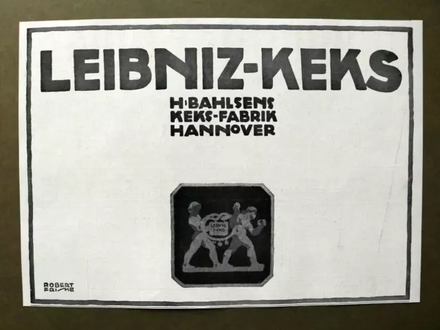 WIZ16h) Reklame Leibniz Keks Bahlsen Hannover 1916 R Fricke Werbung 26x19  +++