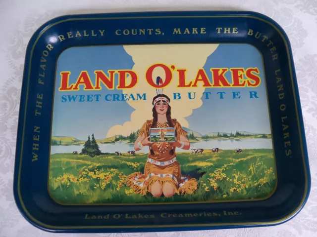 1980's Land O' Lakes Sweet Cream Butter Advertising Promotional Display Tray