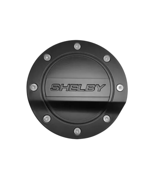 SHELBY All Black Gas Fuel Door Cover Embossed SHELBY  2015-18 Ford Mustang